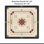 Carrom Board Premium Quality 26x26 Inches with Striker, Coins Powder