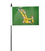 Starry Plough Green Ireland Small Hand Waving Flag 6" x 4"