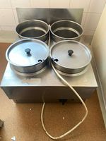 Stainless steel countertop DRY Bain Marie food warmer 4 pots  