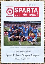 Sparta Prague v Rangers - European Cup, 1st Rd, 1st Leg - 18 September 1991