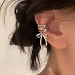 Bowknot Chain Cartilage Helix Clip On Ear Cuff Tassel Earrings |∫ ^н V9F5 N W2K7