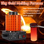 1750W Electric Melting Furnace 3KG Metal Gold Silver Copper Metal Smelter 1150℃