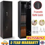 Luxury 6 Gun Cabinet Lockable Safe Rifle Firearm Steel BS7558/92 Police Approved
