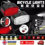 LED Bike Light Set USB Rechargeable Front Rear Highlight Lamp  Road Cycling