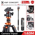K&F CONCEPT Pro Camera Tripod Aluminium / Carbon Fiber Ball Head for DSLR Travel