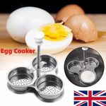 Egg Poacher Pan Stainless Steel Poached Egg Cooker Perfect Maker Spring Handle