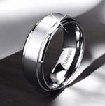 Men's Ring New Titanium Brushed 2 Tone Men's Ladies Wedding Band Ring 8mm