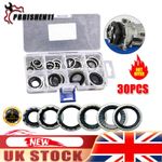30Pcs A/C Air Conditioning System Compressor Gasket Seals Washers Kits 6 Sizes 
