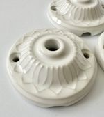 Vintage style French patterned ceiling rose plate ceramic porcelain white 7cm