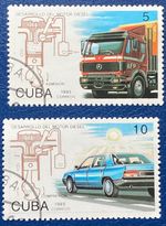 1993 Two Fine Used Diesel Engine Vehicle Stamps. Not Hinged. Spanish Antilles