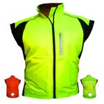 CYCLING JACKET VEST SLEEVELESS MENS Hi Viz BREATHABLE WINDPROOF WATERPROOF BREA
