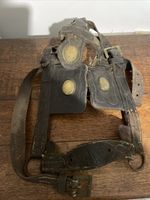 Vintage Military Leather Horse Harness With Brass Bosses