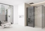 Black Tint Shower Screen Enclosure Walk In Wet Room 8mm Glass Grey Smoke Flipper