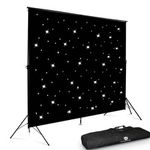 LEDJ Star Cloth Drape Lighting 6m x 3m Canopy Backdrop White LED Inc Stand