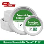 Super Rigid Strong Bagasse Paper Plates Disposable Party Plates Biodegradable
