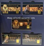 Egyptian Pharaohs collection 1/1000 Oz .999 Gold 5 coin cards in Album