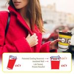 Coollid Disposable Coffee Cups with Lids, Patented Cooling Lid For Hot -