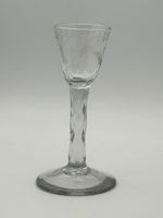 Rare Engraved Georgian Masonic Wine Glass with Opaque  Stem C1780