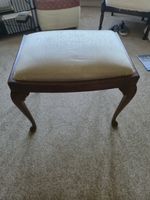 Vintage Mahogony Queen Anne Style Stool with Cabriole Legs