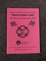 Motor cycle road racing programme Belfast Carrowdore 100 Sept. 2000 T.T.interest