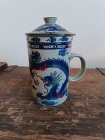 Vintage Chinese Ceramic Dragon Tea Infuser Mug