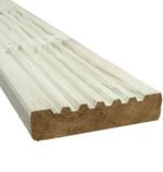 Softwood Green Treated deck boards Smooth/ Grooved on Reverse 28x120mm 4 @4.8m 