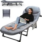 Adjustable Back Foldable Sun Lounger bed Recliner Garden Indoor Folding Chair UK
