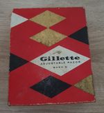 Vintage Gillette Slim Adjustable Razor Mark II Set - Rare Harlequin Box