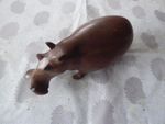 Collectable Wooden Hippopotamus Animal Ornament  7" long approx 3" high used