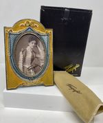 Vintage Terragrafics Empire French Gold Tone Enamel Picture Frame new with Box