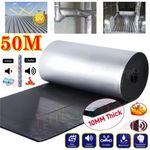 50m Self Adhesive Sound Deadening Thermal Insulation Foil Acoustic Foam Mat 10mm