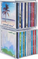 STORi Stackable Clear Plastic CD Organizers (2 Pack) Cube Jewel Case Holders