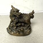 Chinese Bronze Pixiu (Pi Yao) Wealth Dragon Statue – Feng Shui Heavy 3 x 4 Inch