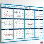 2026 Year Planner Wall Chart+Calendar+Holidays✔Grid Format ✔WIDEST RANGE ON EBAY