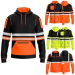 Hi Vis Viz High Visibility Safety Work Security Pocket Pullover Sweatshirt Hoody