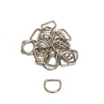 10 x 20mm D-Rings Welded Nickel Plated For Webbings Bags Straps Dog Lead Collars