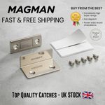 Ultra Thin Magnetic Door Catch Strong Cabinet Cupboard Latch Slim Magnet UK 
