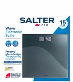 Salter 1760 Wave Digital Glass Bathroom Scale Black Square 180 kg/28 st Two tone