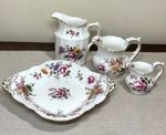 Royal Crown Derby ‘Derby Posies’ Bone China Serving Dish & Jug Set Floral & Gilt