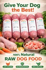 RAW DOG FOOD FROZEN - 30 x 454g ROLLS - JUST CHICKEN - BARF RAW DIET  13.62 kg