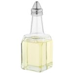 Vinegar Bottle Glass Shaker Metal Top with Silicone Seal NO LEAKS Square Oil Pot