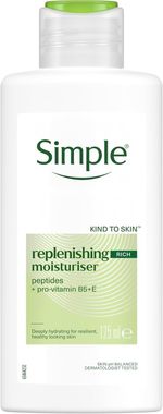 Simple Replenishing Rich Lotion Moisturiser with Pro-Vitamins B5 + E -125ml.