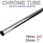 Chrome Tube Cut to Length Wardrobe Rail Hanging Clothes 19mm 25mm *FREE DELIVERY