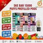 SKE Bar 15K Refill Pods 20mg | 15,000 Puffs | Prefilled Mesh Coil | Crystal UK