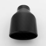 Black 4.75" Oval Exhaust Tip 2.5" Inlet Resonated 304 Stainless Steel Slash Cut