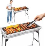 Home Harbour H1 Large Foldable Stainless Steel BBQ Charcoal Grill | Portable and