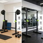 Squat Rack Adjustable Barbell Rack Weight Barbell Bar Stand Fitness Equipment UK