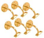 Pack of 6 Polished Brass Handrail Bracket 63 mm 2.5 Inch Bannister Brackets