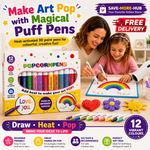 12pcs Magic Popcorn Pens DIY 3D Puffy Bubble Art Drawing For Kids Christmas Gift