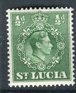 St Lucia SG128 1938-48 KGVI 1/2d green p14.5x14 MNH